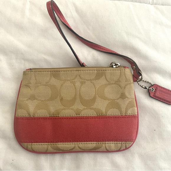 Coach Wristlet Pink and Tan - Picture 2 of 6